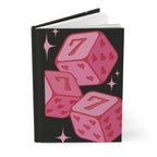 Pink Lucky Dice Hardcover Journal — Cute Heart Dice Notebook for Notes & Journaling Printify