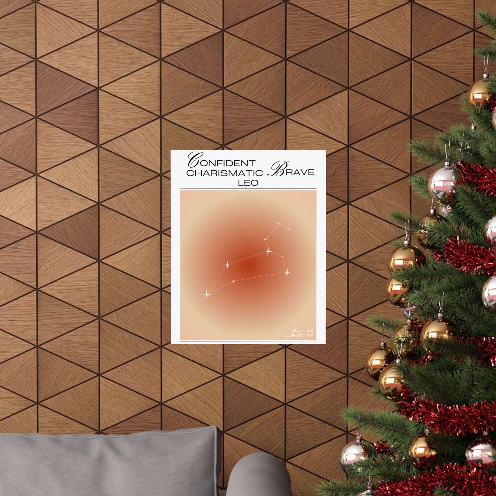 leo zodiac poster — confident charismatic brave matte vertical art print Printify