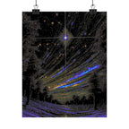 Celestial Night Sky Matte Poster — Starfield with Shooting Comet Printify