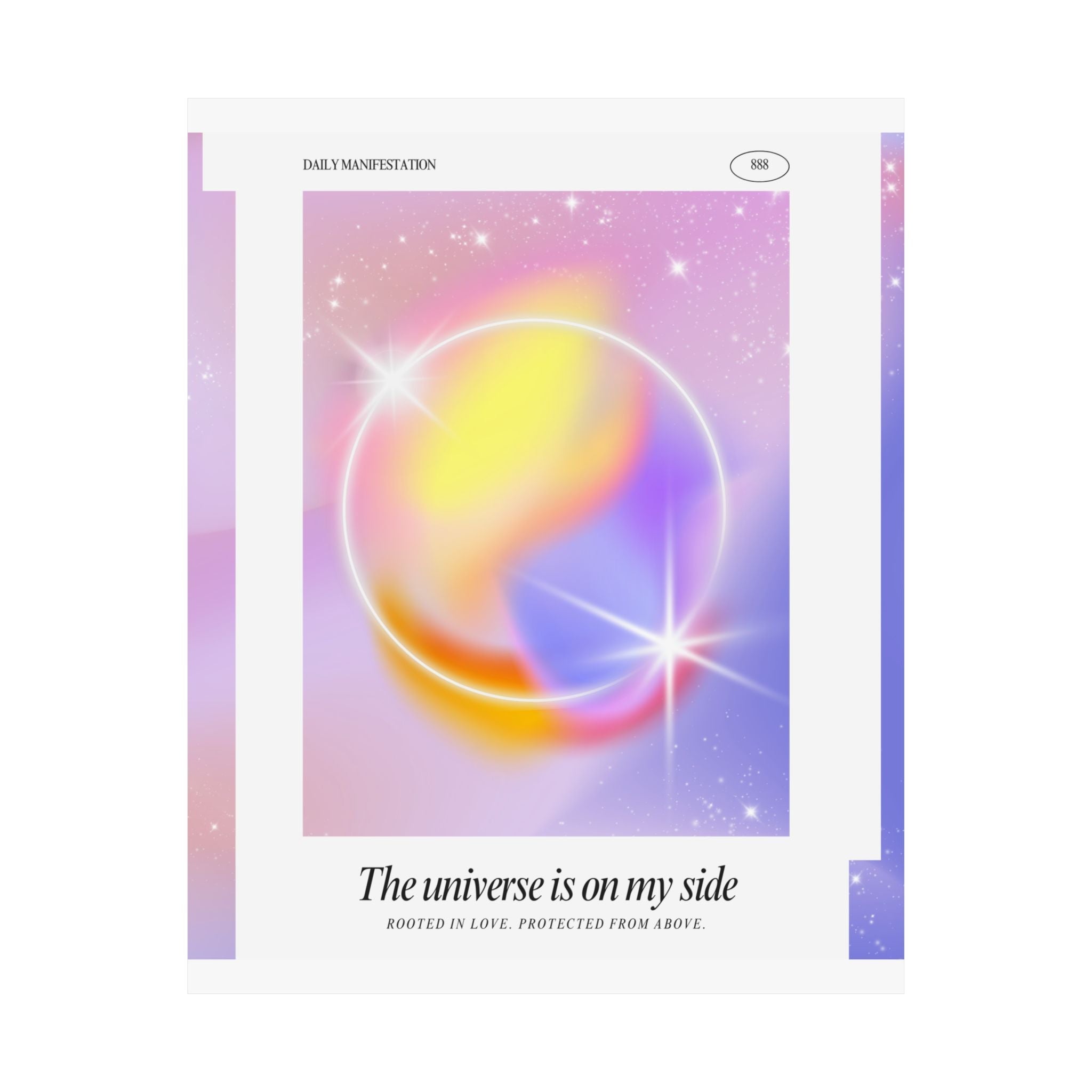 matte poster — "the universe is on my side" pastel manifestation art print Printify