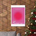 capricorn catte poster — pink zodiac wall art Printify