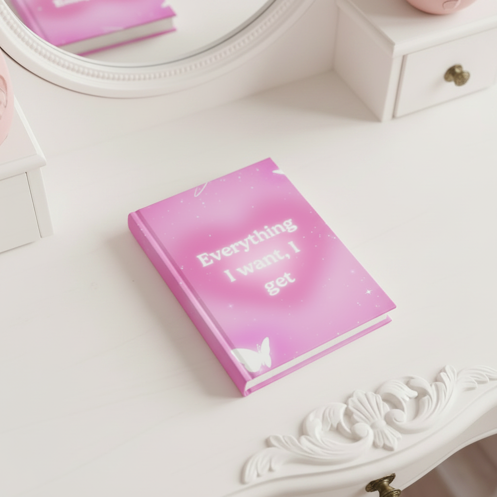 Everything I Want I Get Pink Affirmation Hardcover Journal