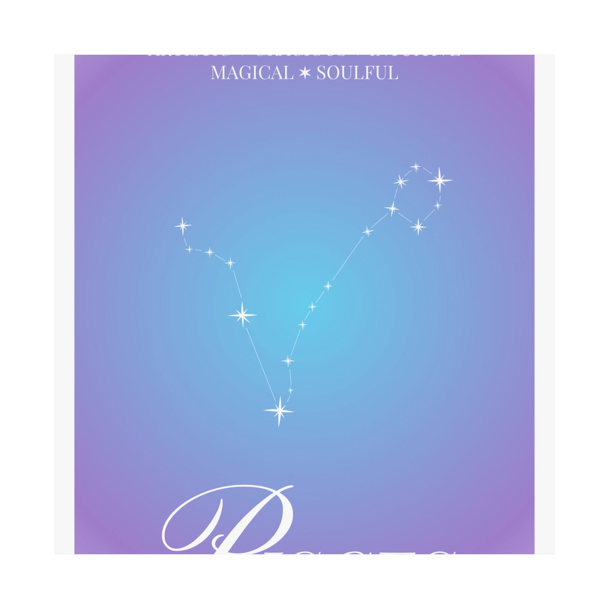 pisces constellation matte poster — astrological zodiac wall art Printify