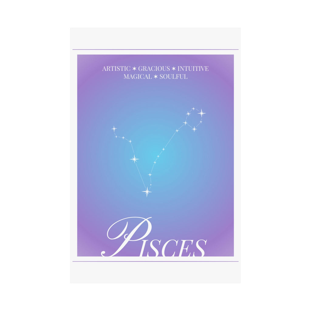 pisces constellation matte poster — astrological zodiac wall art Printify