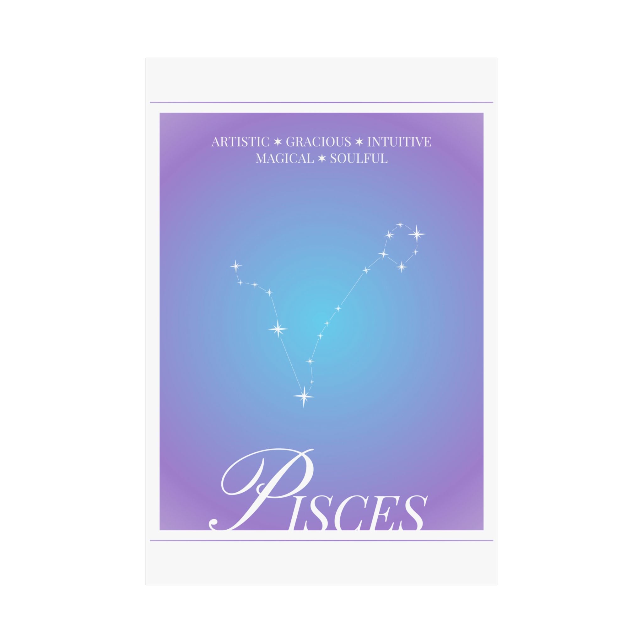 pisces constellation matte poster — astrological zodiac wall art Printify