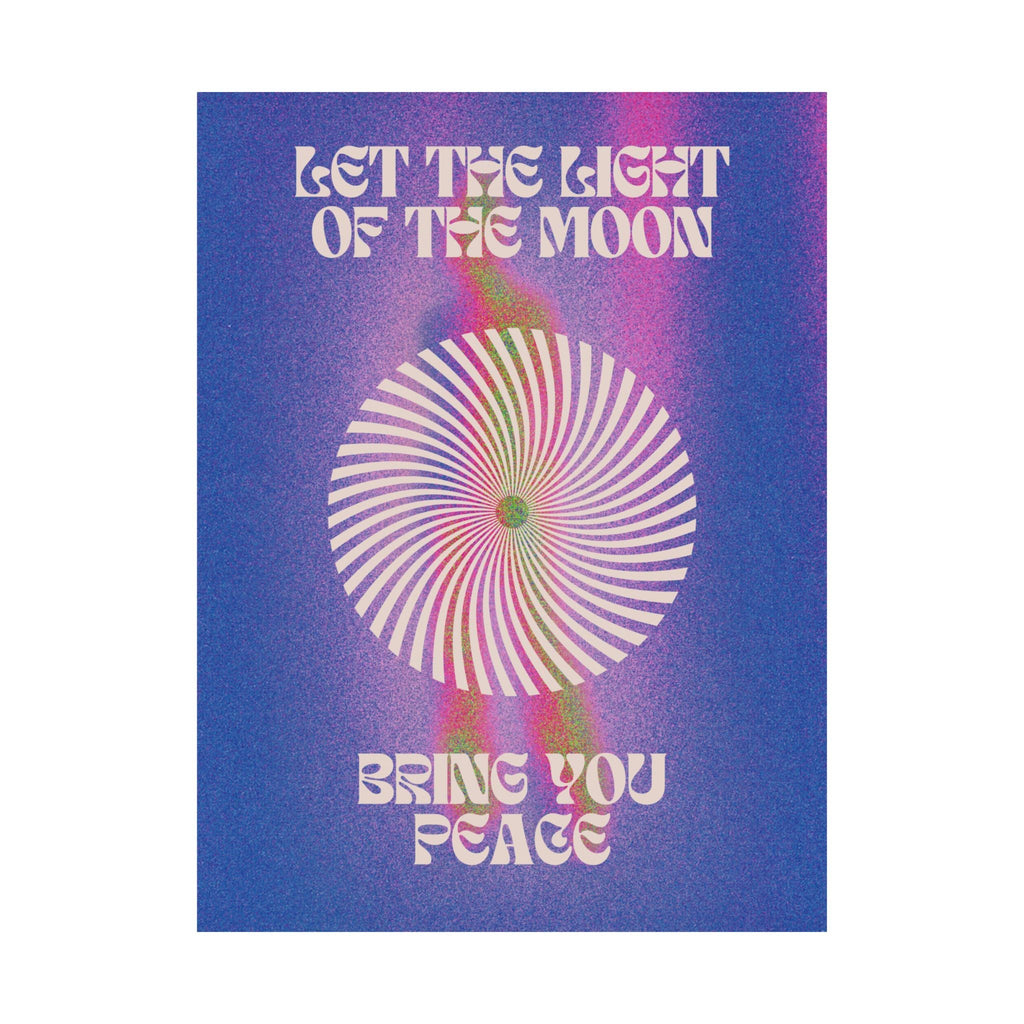 let the light of the moon poster — psychedelic retro wall art Printify