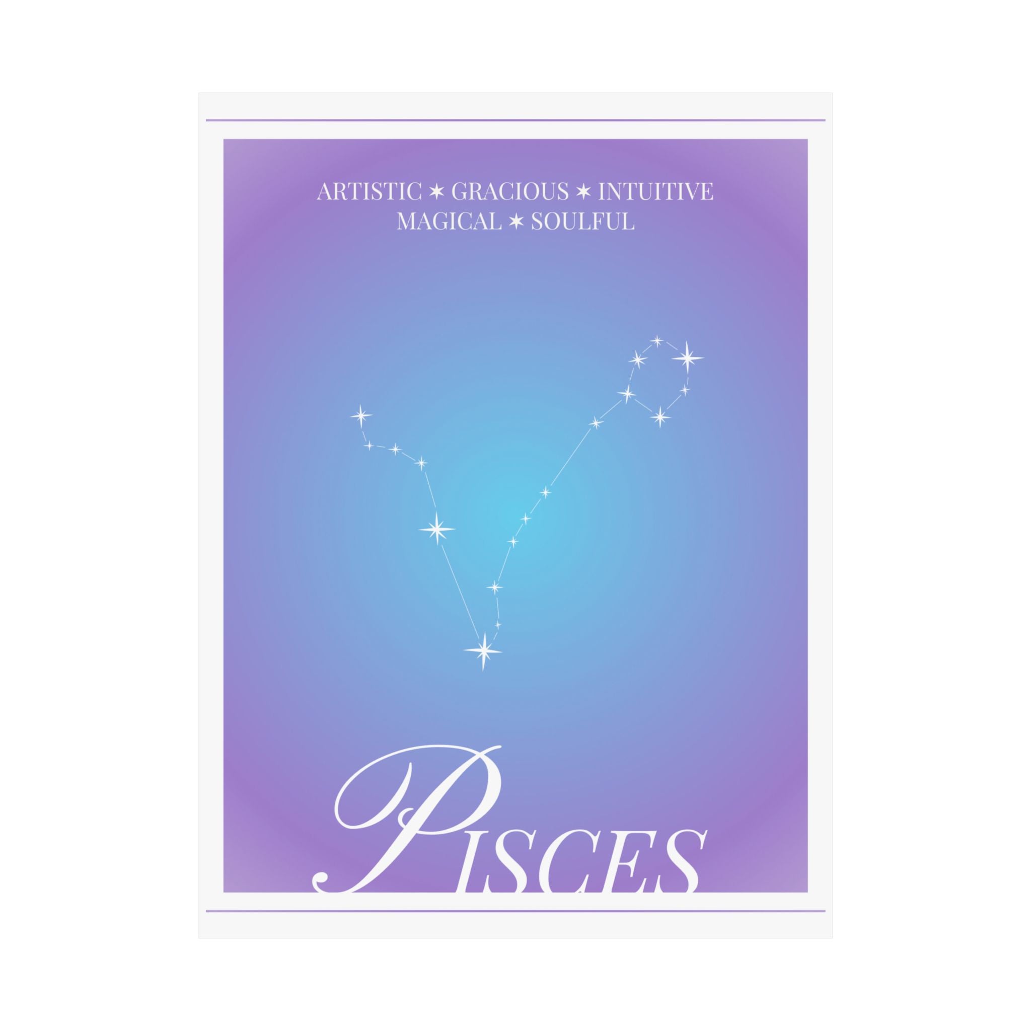 pisces constellation matte poster — astrological zodiac wall art Printify