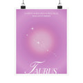 taurus constellation poster — pink zodiac matte poster Printify