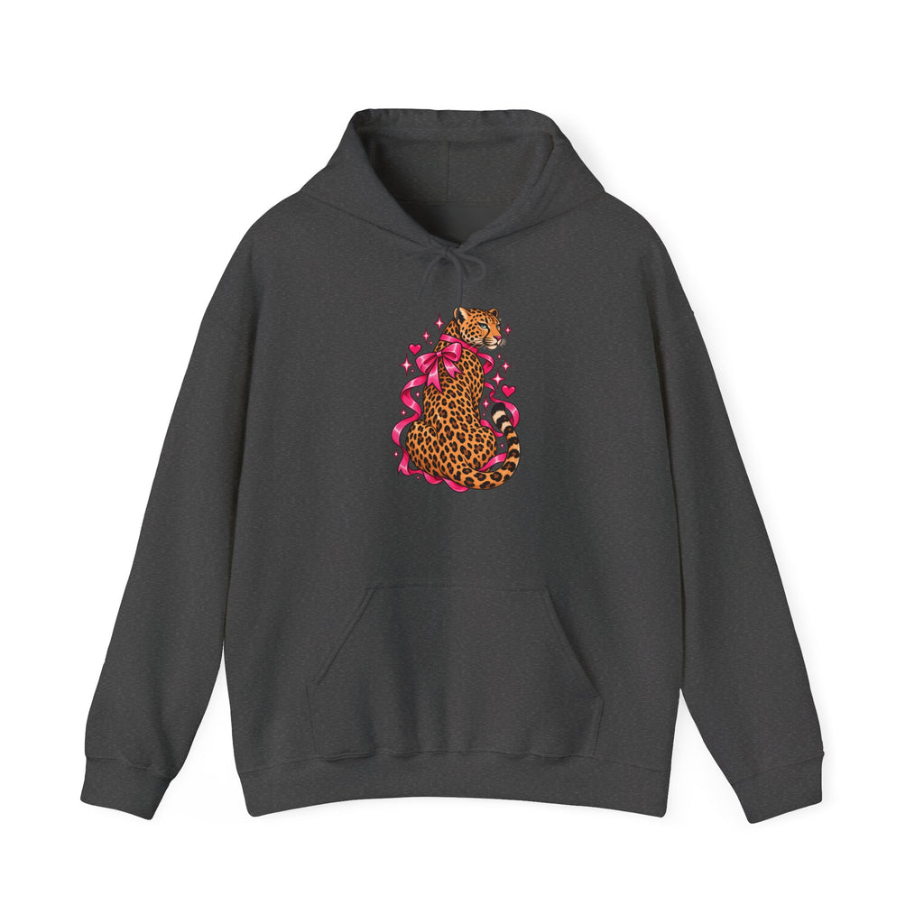 Pink Floral Leopard Hoodie – Playful Girly Gen Z Wildcat Sweatshirt