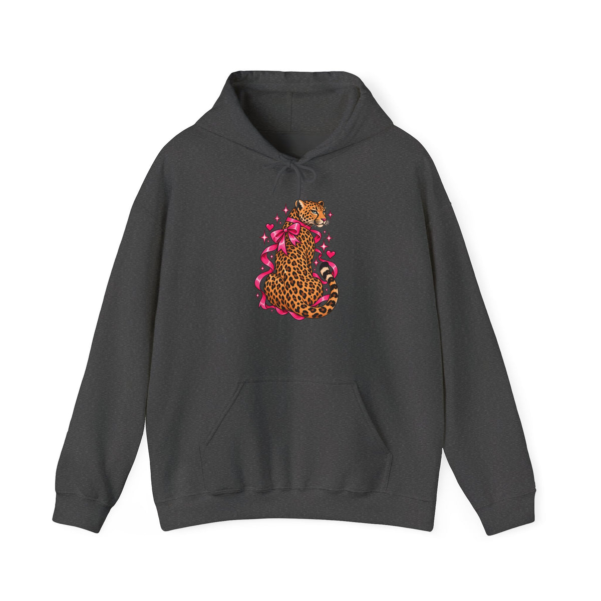 Pink Floral Leopard Hoodie – Playful Girly Gen Z Wildcat Sweatshirt