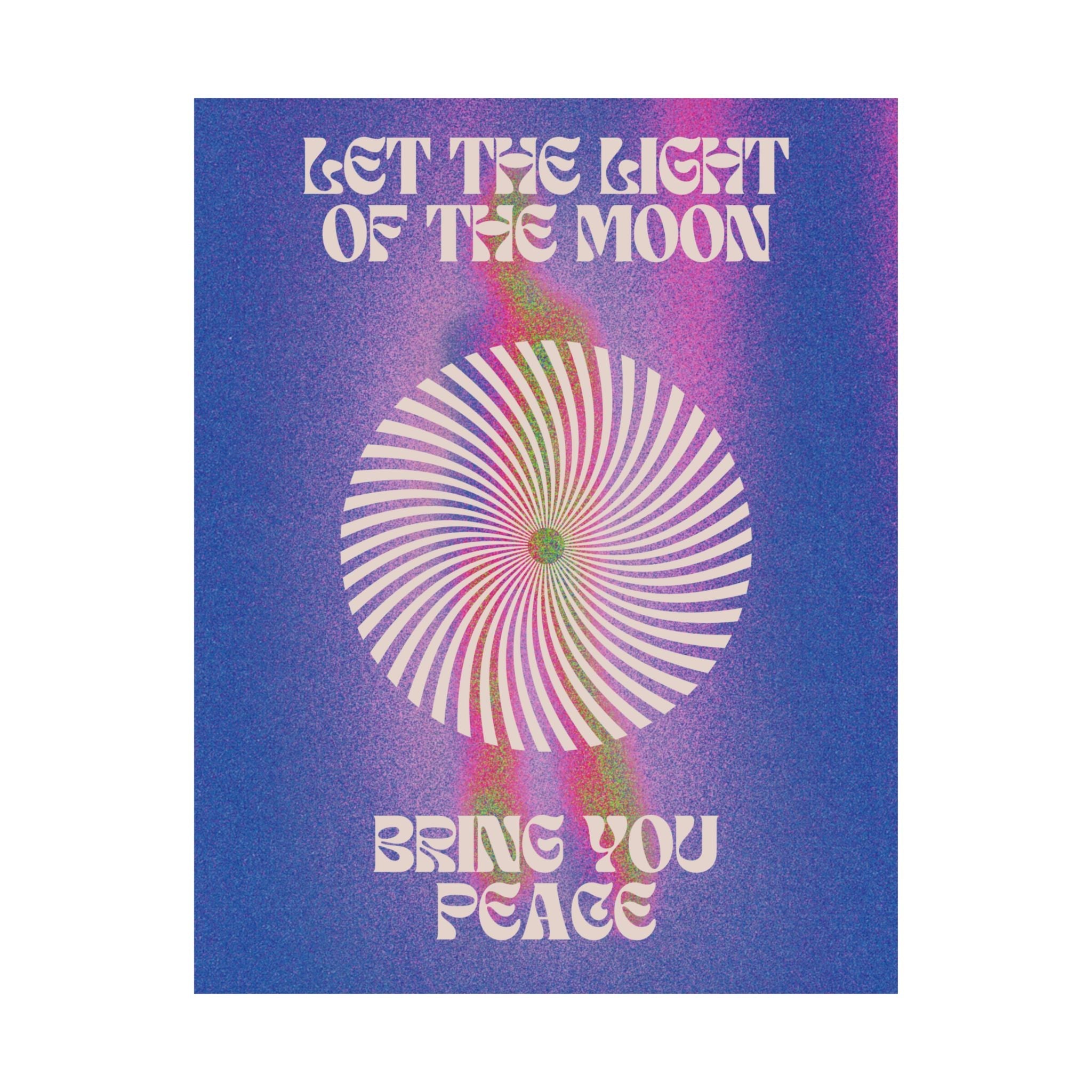 let the light of the moon poster — psychedelic retro wall art Printify