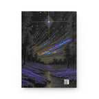 starry night meadow hardcover journal — celestial landscape notebook for manifesting & journaling Printify