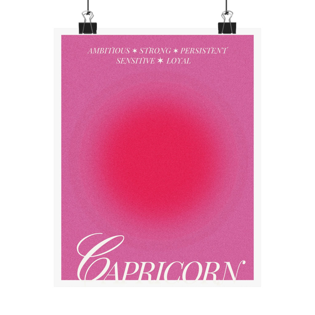 capricorn catte poster — pink zodiac wall art Printify
