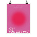 capricorn catte poster — pink zodiac wall art Printify
