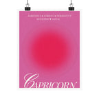 capricorn catte poster — pink zodiac wall art Printify