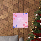matte poster — "i am grateful for my body: i can move with ease" inspirational floral wall art Printify