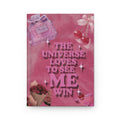 Hardcover Journal — "The Universe Loves to See Me Win" Pink Affirmation Notebook Printify