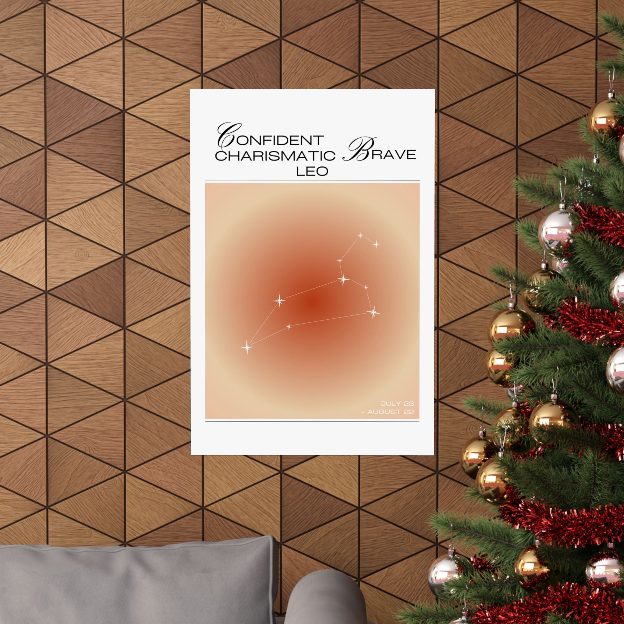 leo zodiac poster — confident charismatic brave matte vertical art print Printify