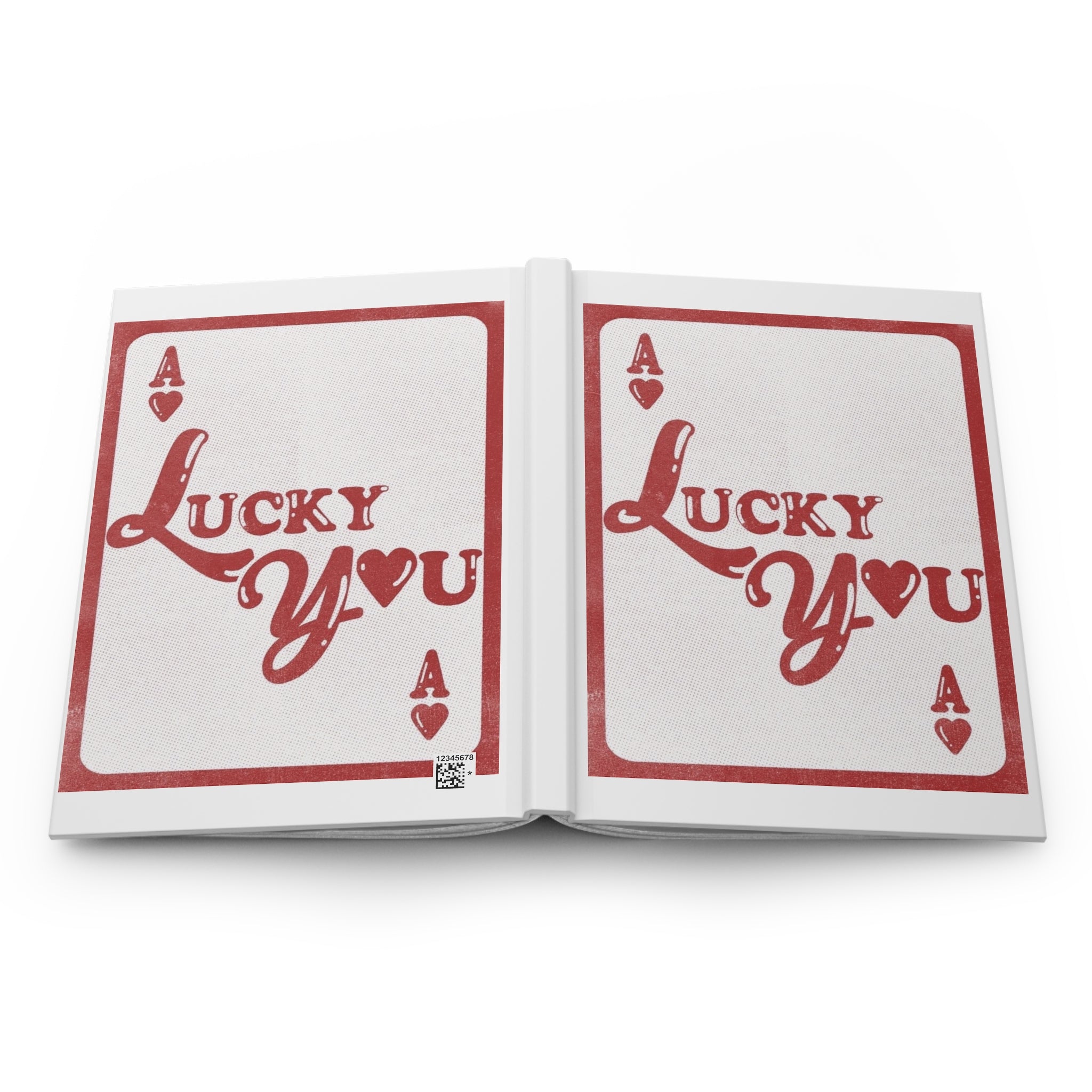 Lucky You Ace of Hearts Hardcover Journal — Vintage Playing Card Love Notebook Printify