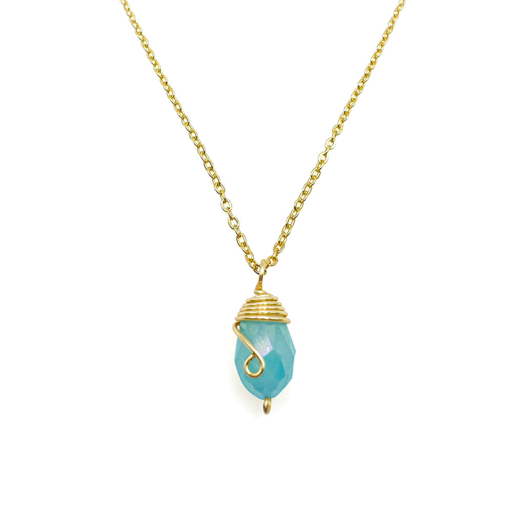 Gold Birthstone necklace DC-Powered by People