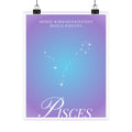 pisces constellation matte poster — astrological zodiac wall art Printify