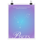 pisces constellation matte poster — astrological zodiac wall art Printify