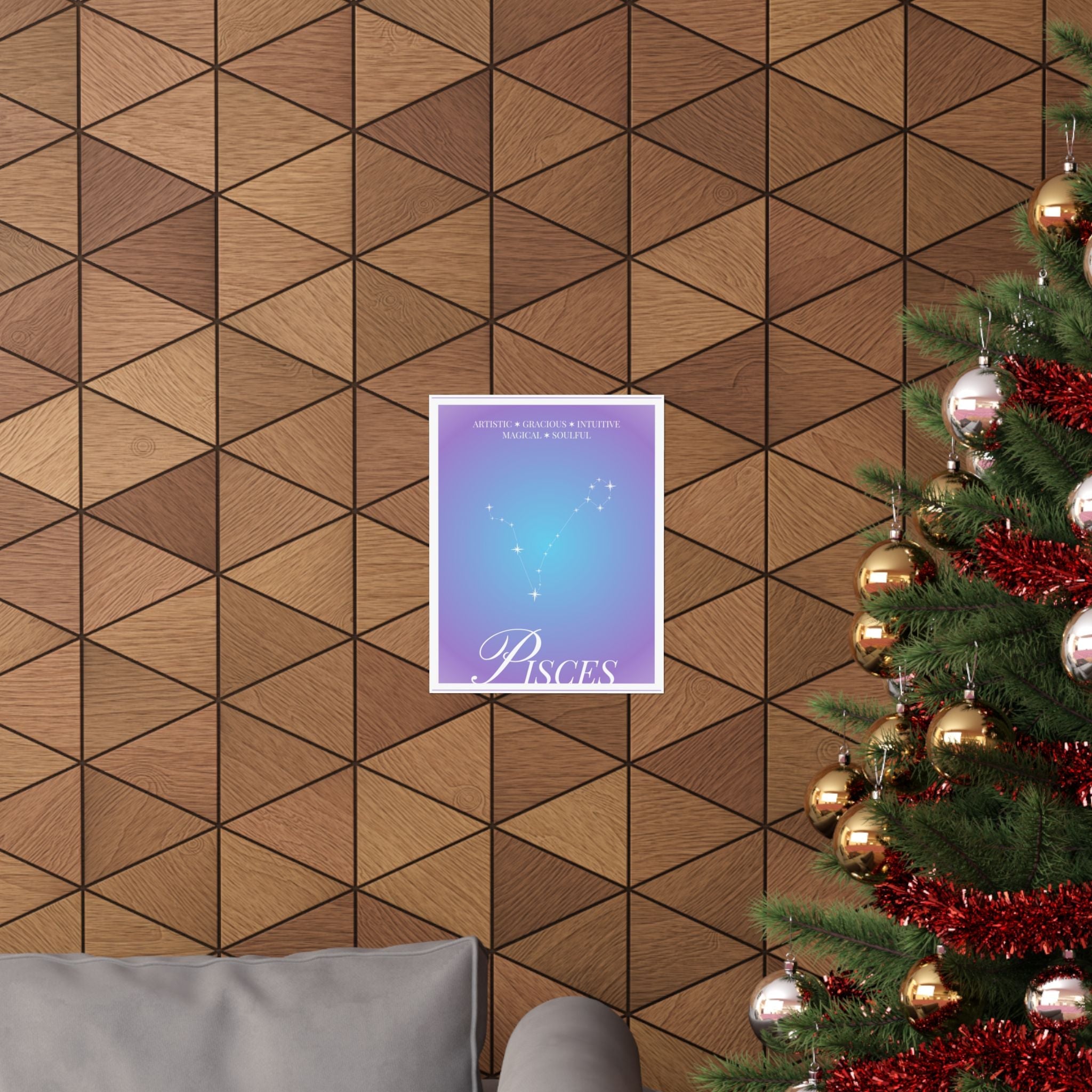 pisces constellation matte poster — astrological zodiac wall art Printify