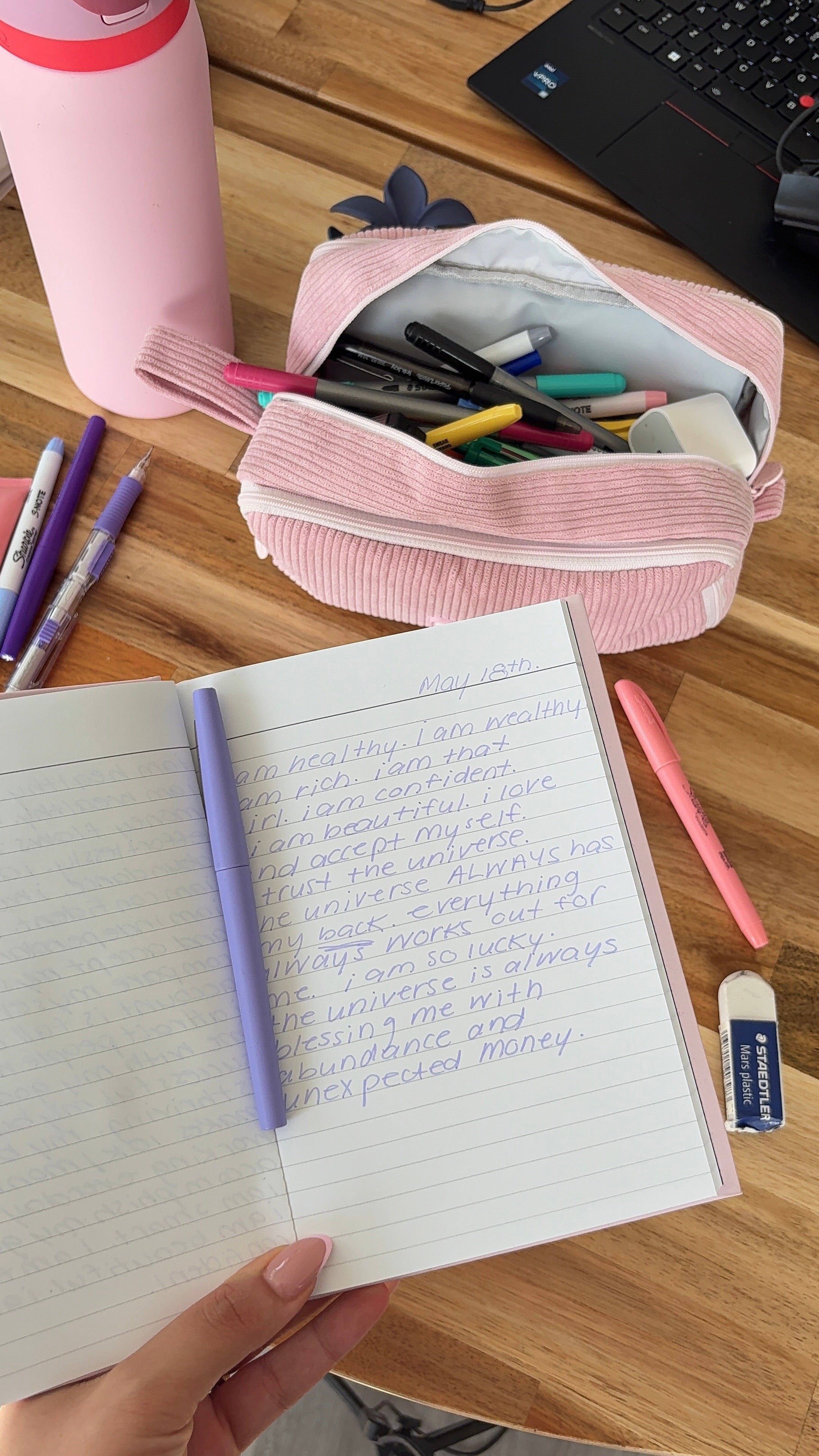 Hardcover Journal — "Working On Getting My Spark Back" Self-Love Pink Notebook for Mental Wellness & Gratitude Printify