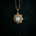 Lunar Witch Necklace - Rainbow Moonstone Pendant DC-Yugen Handmade