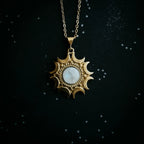 Lunar Witch Necklace - Rainbow Moonstone Pendant DC-Yugen Handmade