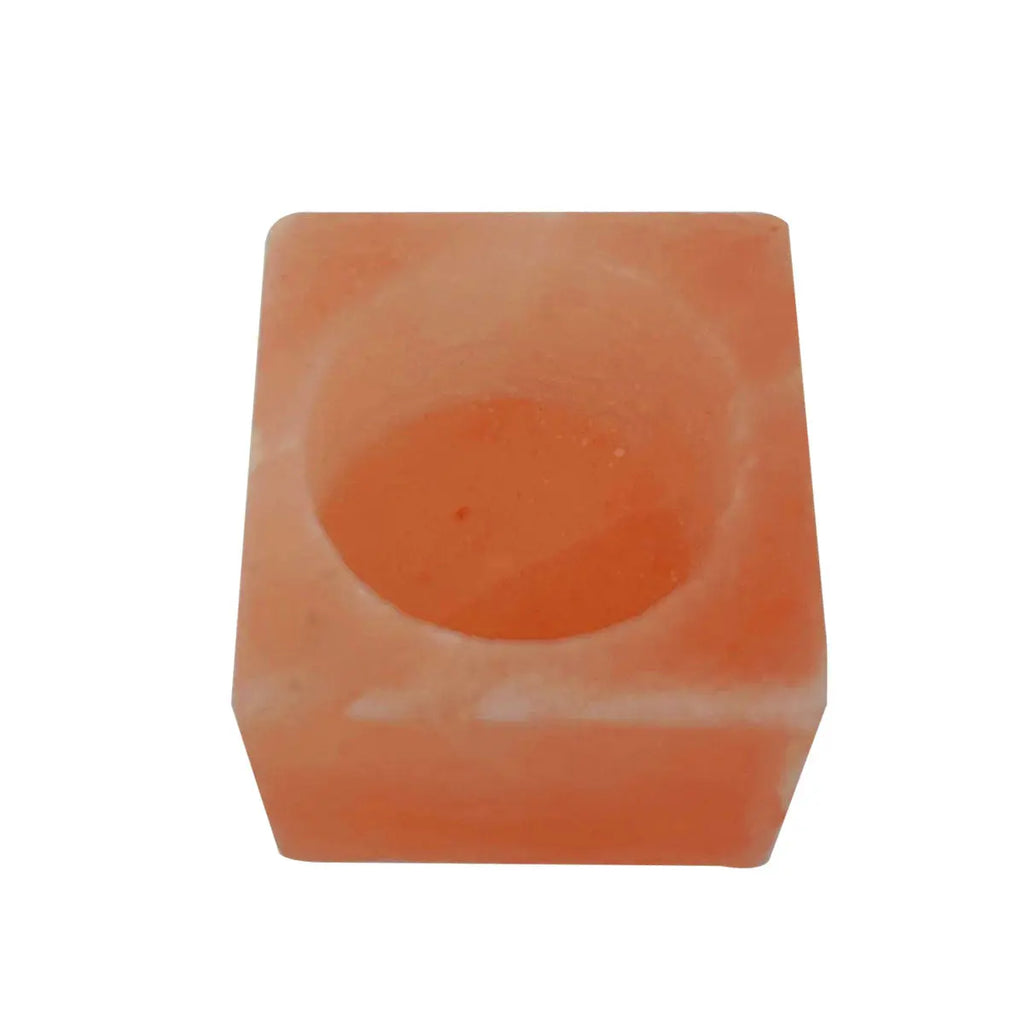 Himalayan Pink Salt Tea Light Holder by Pride of India – Salt Candle Holder – Room Décor Item – Great for Creating an Ambiance – Ideal for Home & Spa Uses – Natural Shape DC-Pride India Brands
