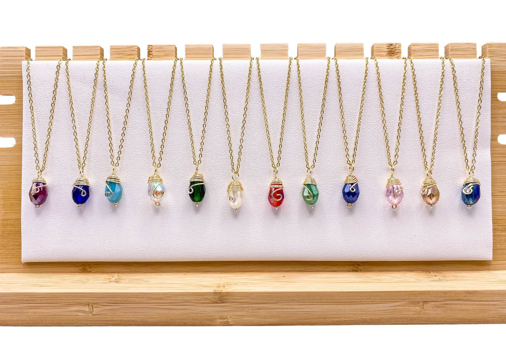 Gold Birthstone necklace DC-Powered by People